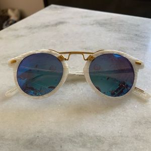 KREWE UNISEX St. Louis Classic sunglasses - white/gray and blue
